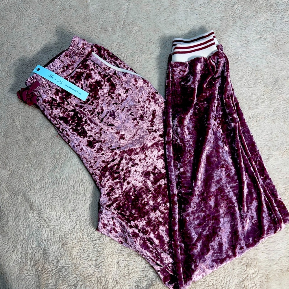 Purple Velour Joggers